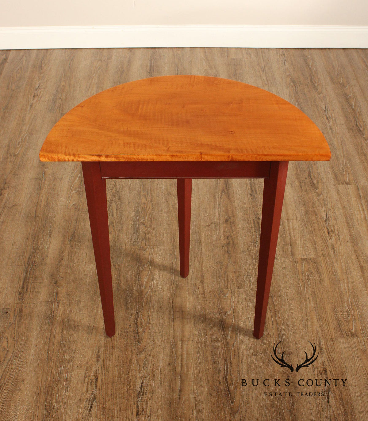 Wayne Kramer Shaker Style Demilune Tiger Maple Side Table