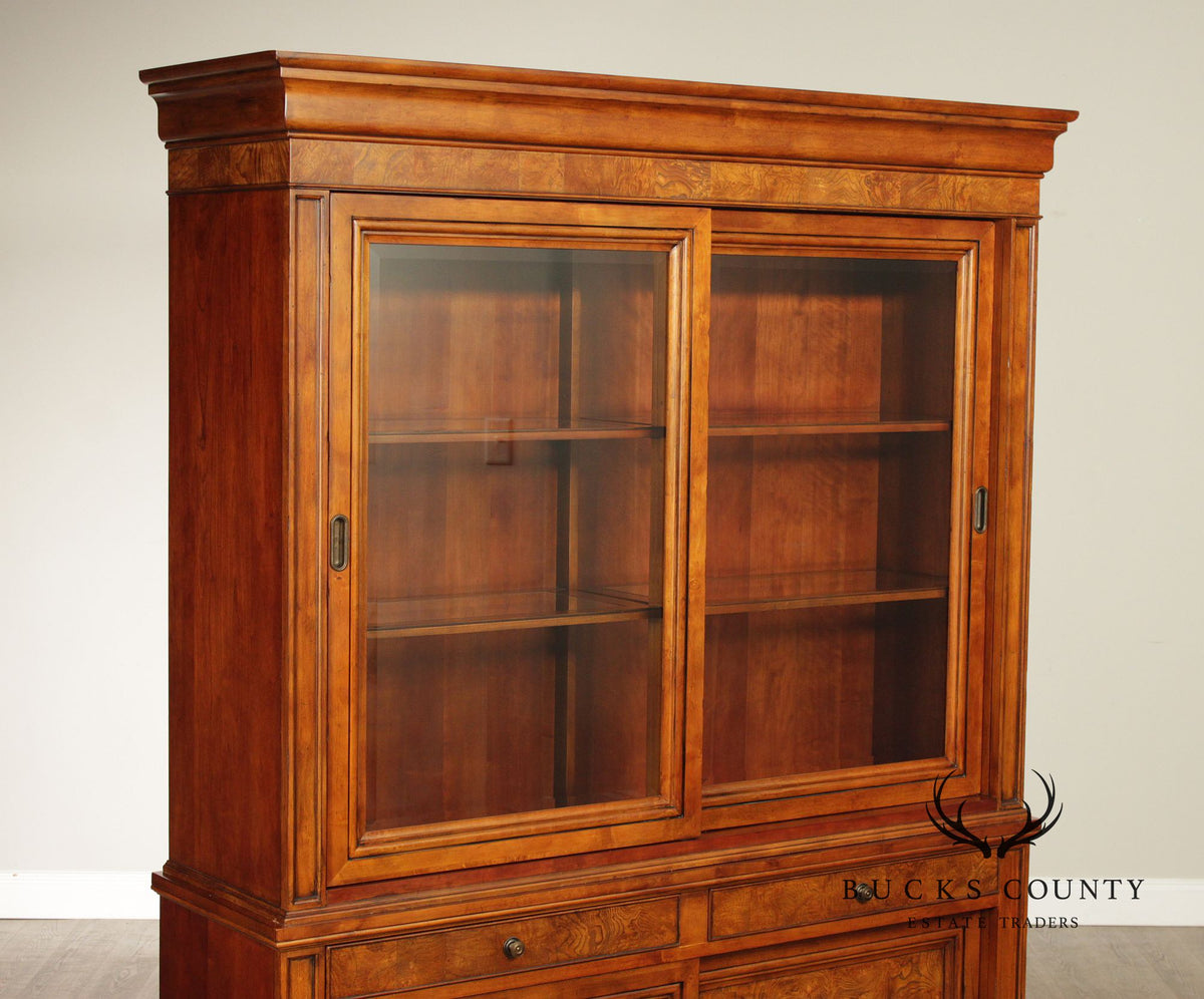 Ethan Allen Louis Philippe Style Burl Wood China Cabinet