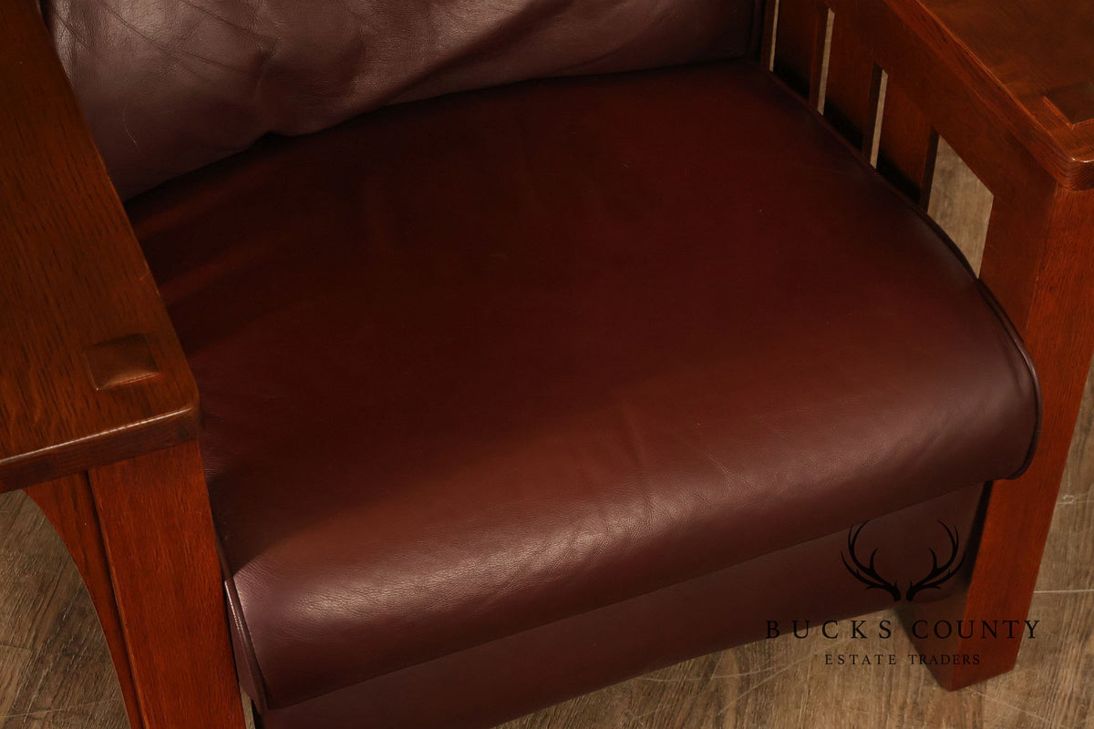 Stickley Mission Collection Pair Of Oak Bow Arm Morris Chair Recliners