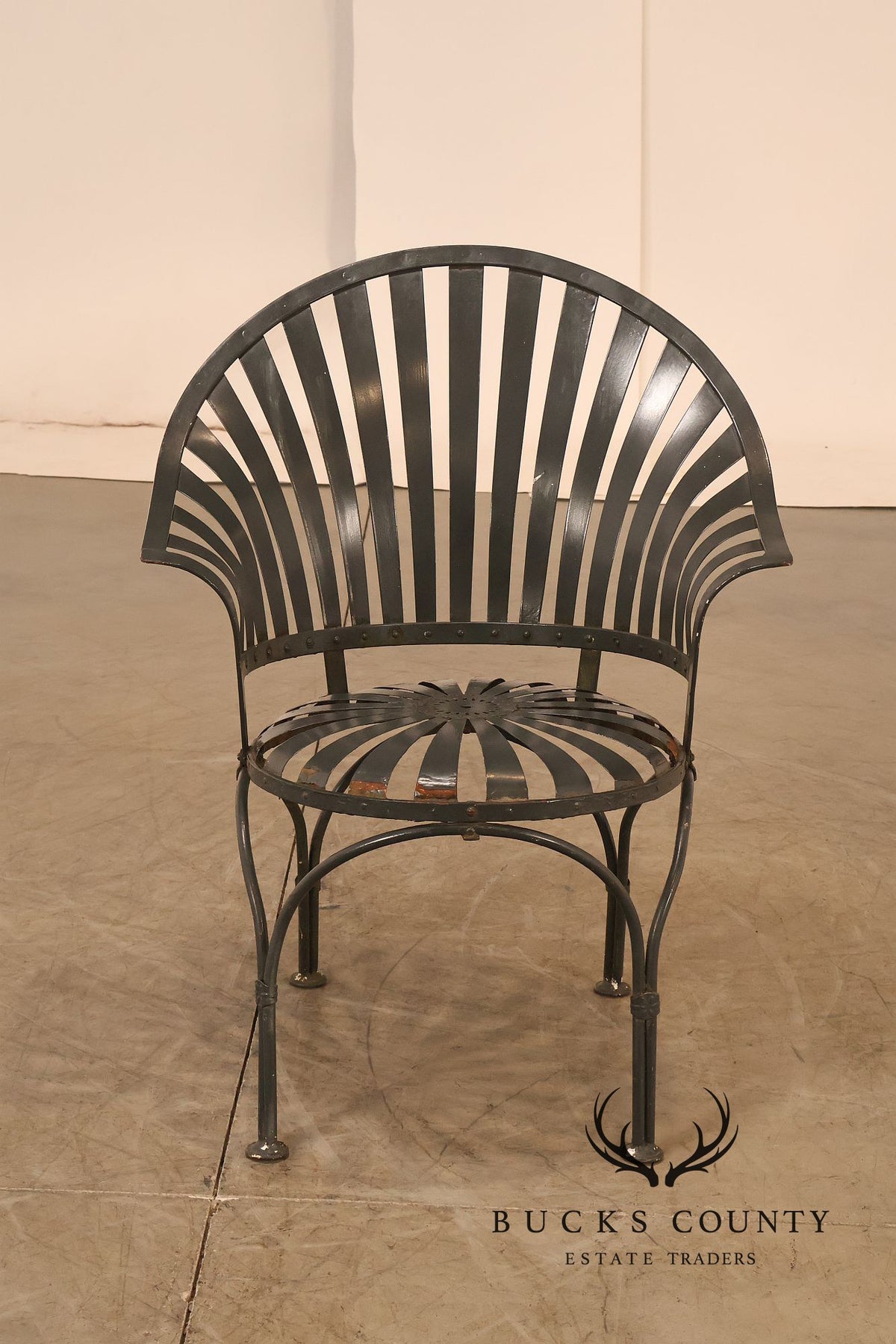 Francois Carre Pair of Outdoor Patio Fanback Armchairs