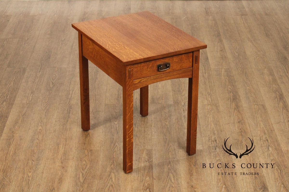 Stickley Mission Collection Oak One Drawer End Table