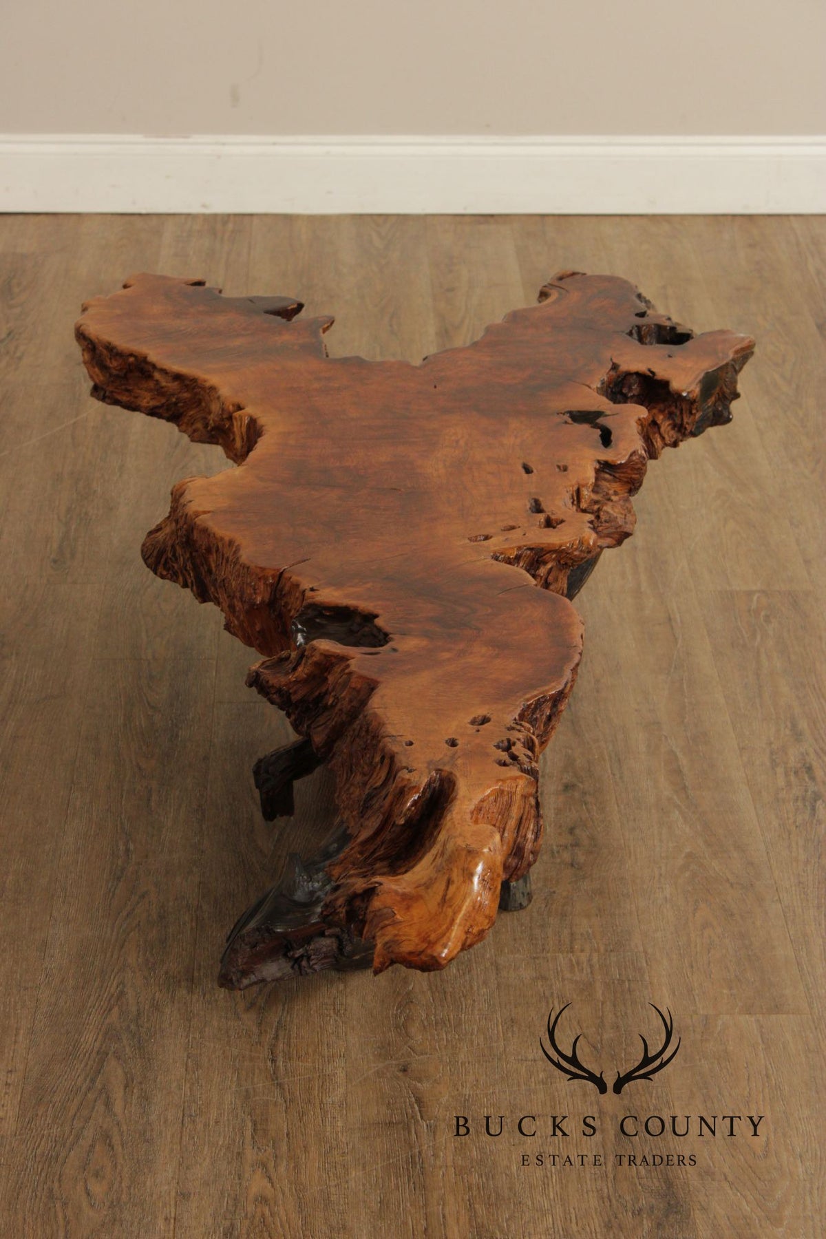 MID CENTURY MODERN LIVE EDGE DRIFTWOOD COFFEE TABLE