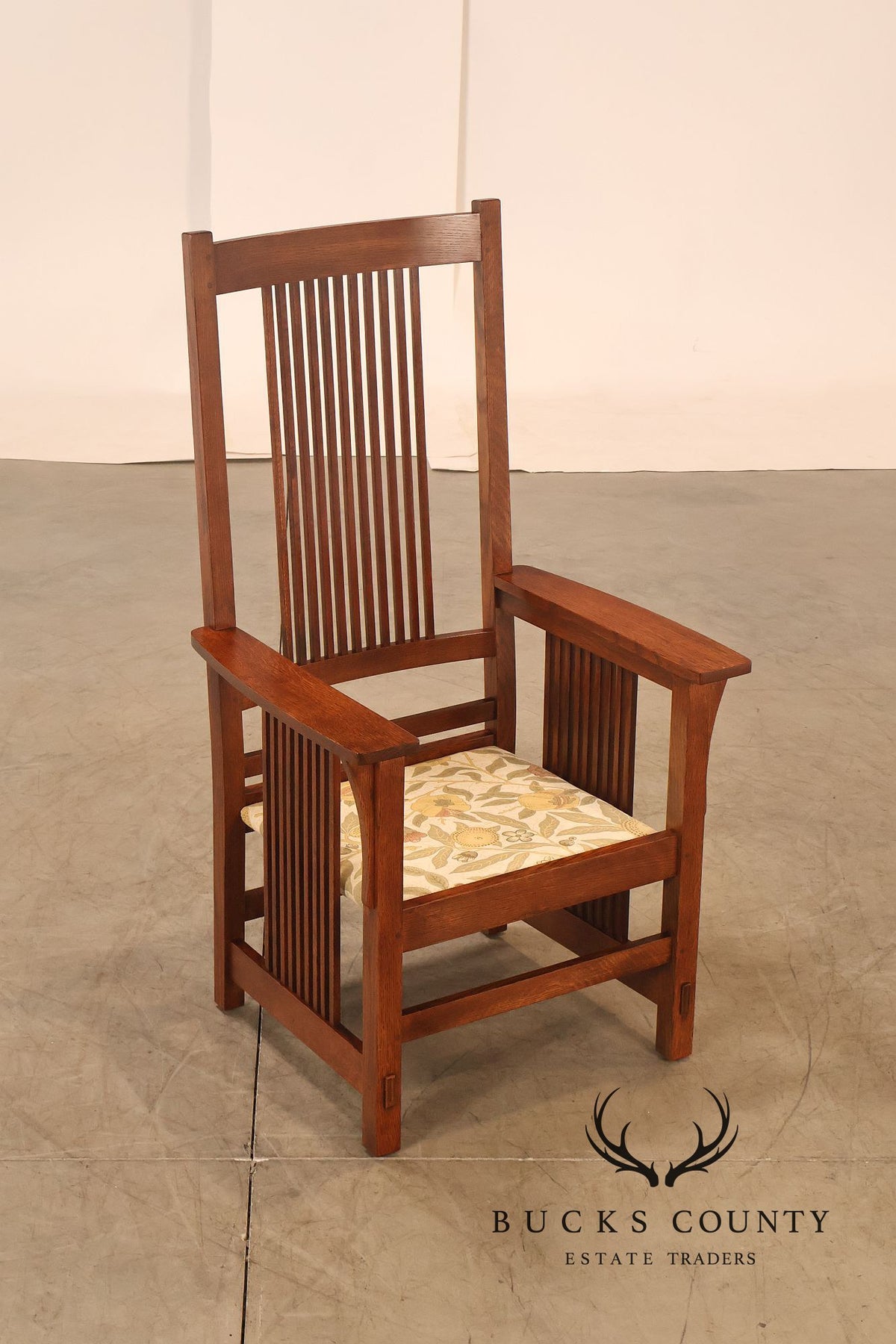 Stickley Mission Collection Oak Spindle Armchair