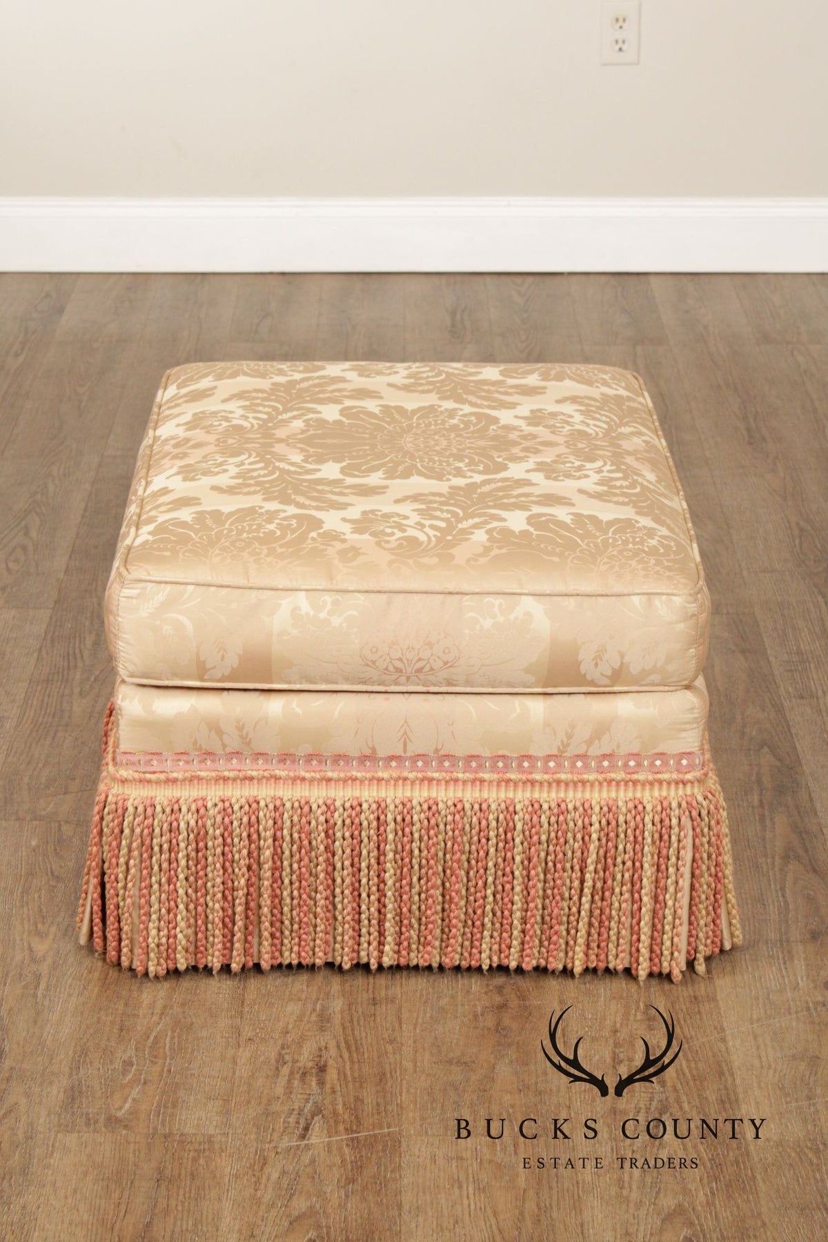 Century Furniture Pair of Fringed Ottomans