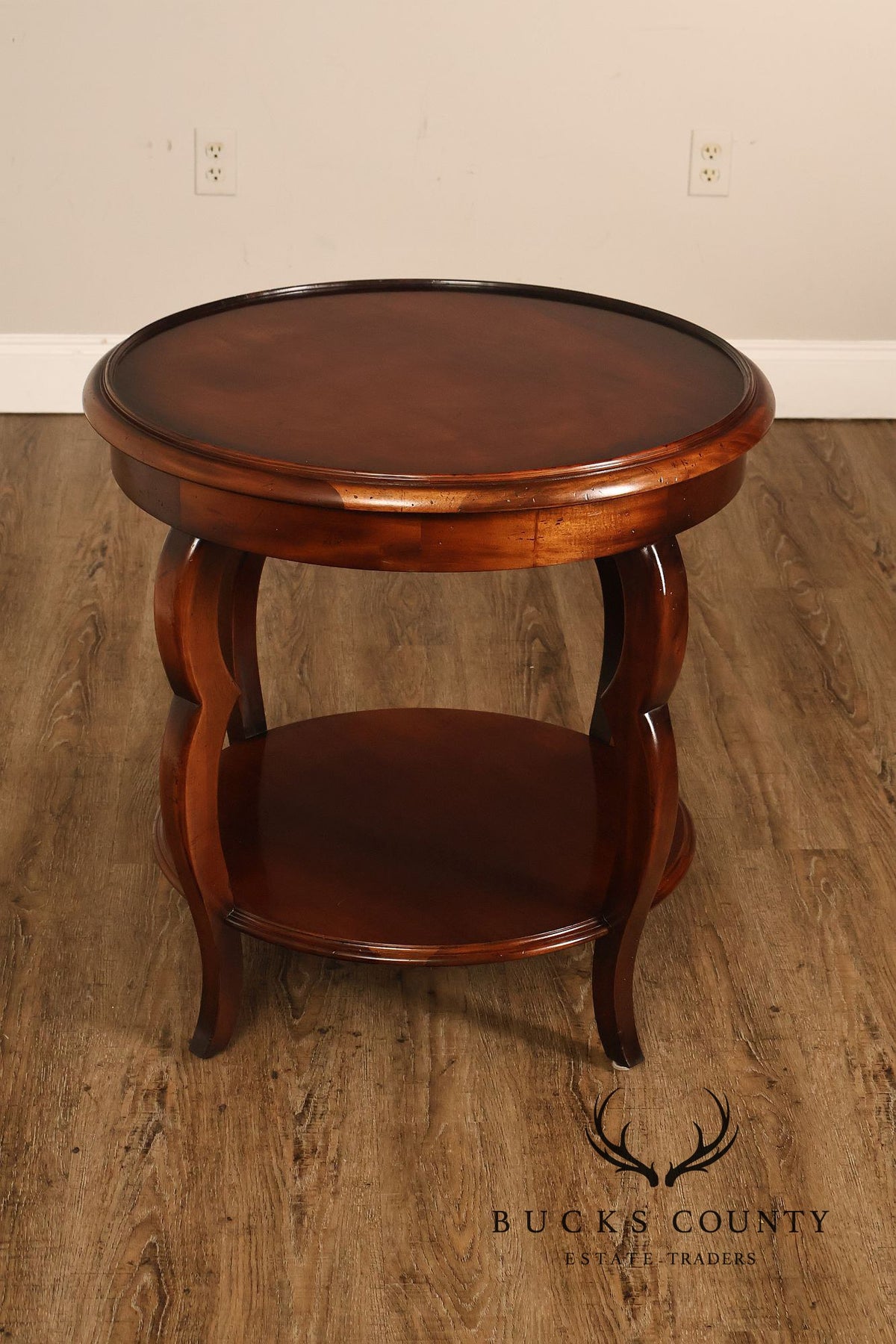 Baker Milling Road Round Mahogany Two Tier Lamp Table