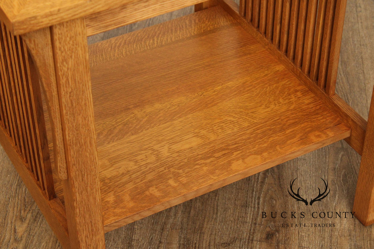 Stickley Mission Collection Oak and Glass Lamp Table