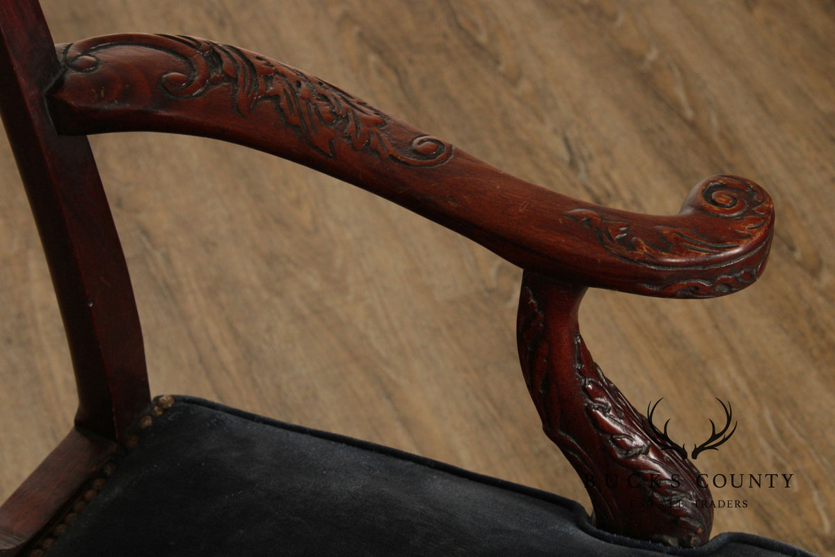 Chippendale Style Carved Mahogany Armchair