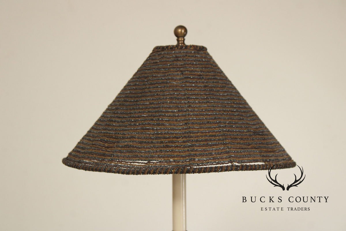 Vintage Bronze Acanthus Leaf Candlestick Table Lamp