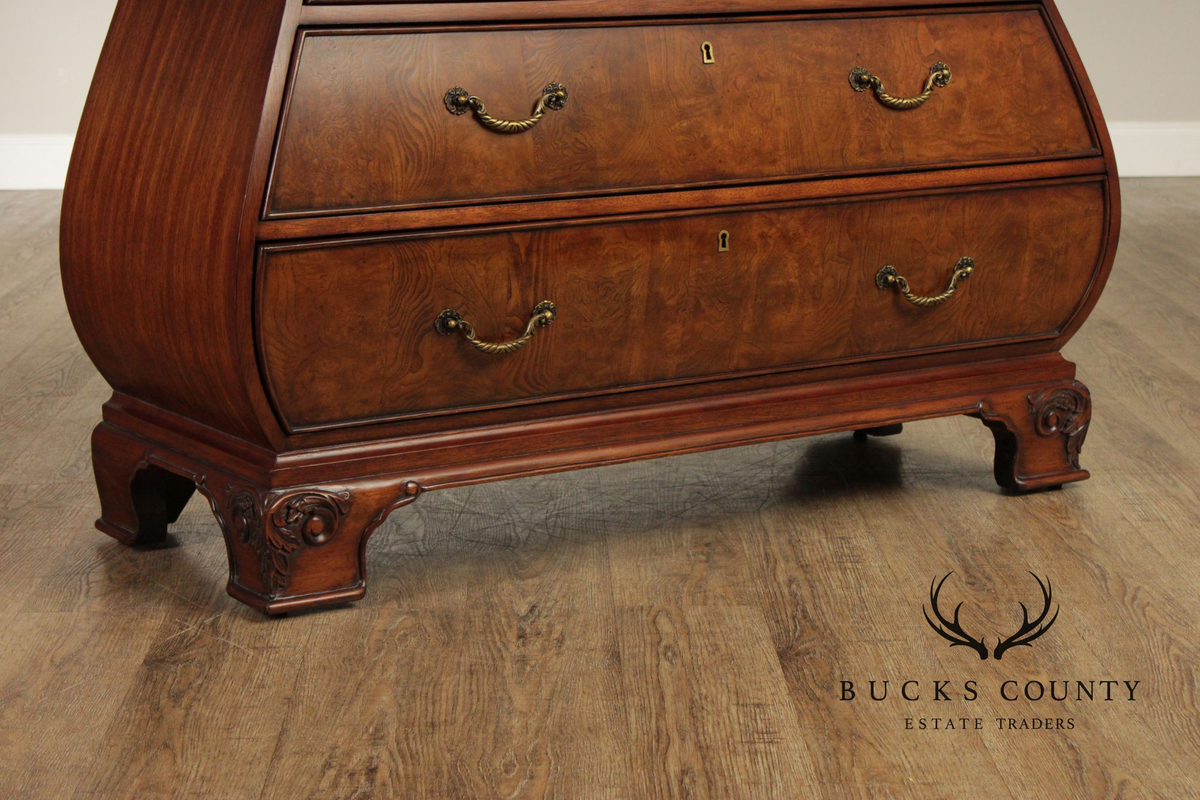 Ethan Allen Townhouse Collection Burlwood Bombe Chest