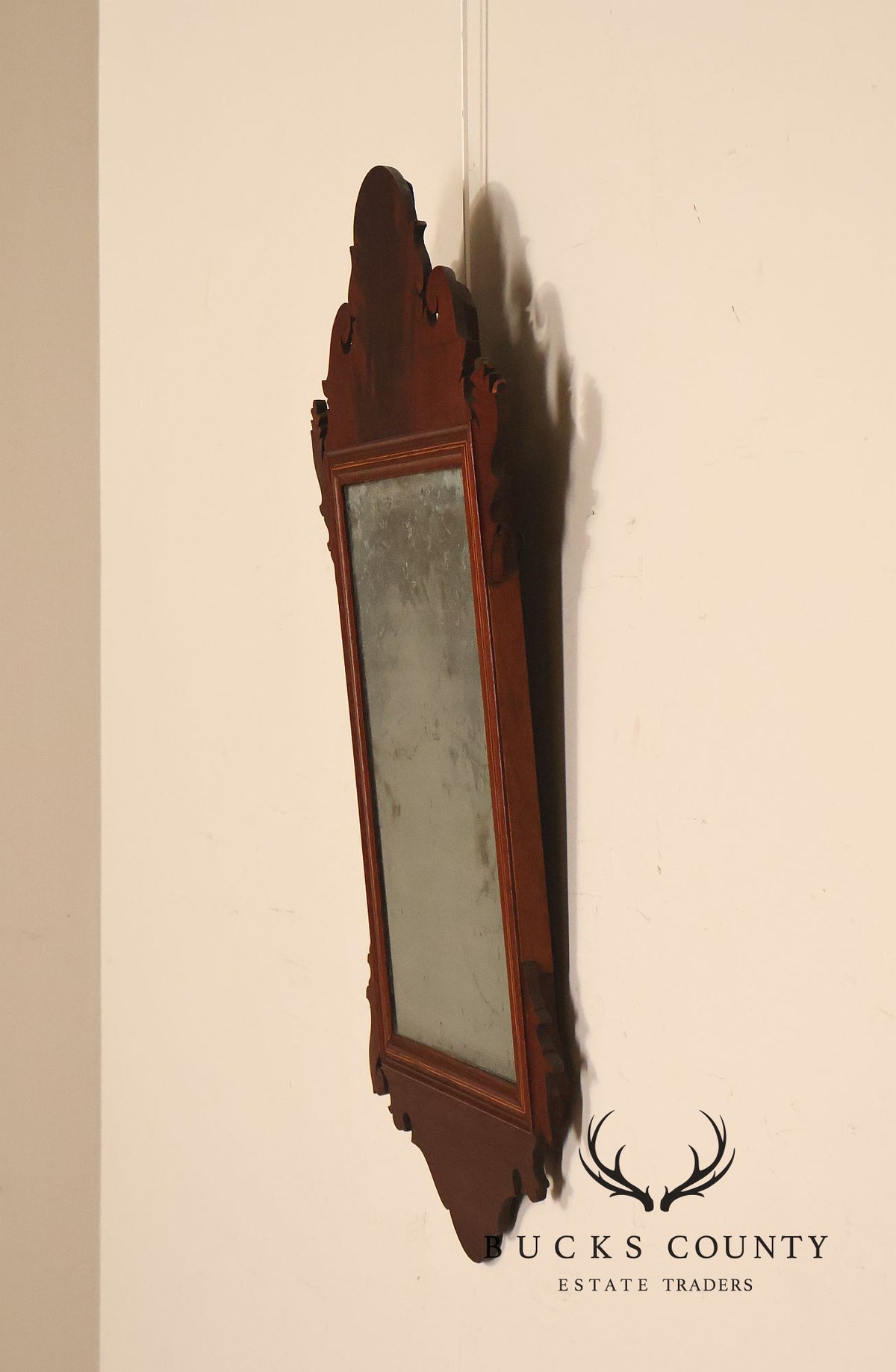 Antique Chippendale Style Mahogany Wall Mirror