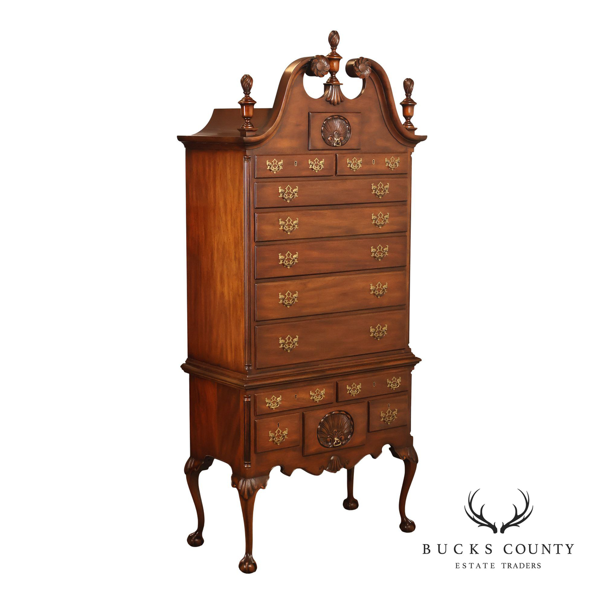 Kittinger Chippendale Style Mahogany Highboy