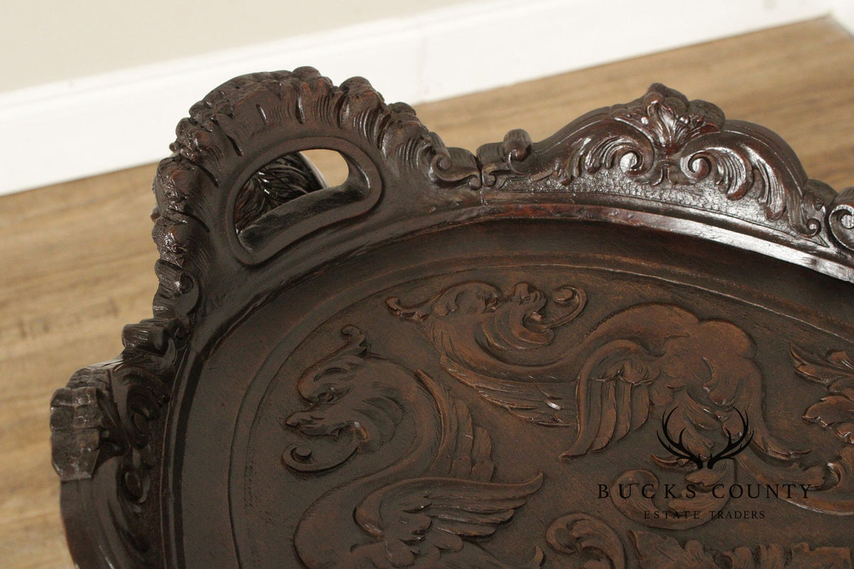 Antique Italian Renaissance Revival Carved Side Table