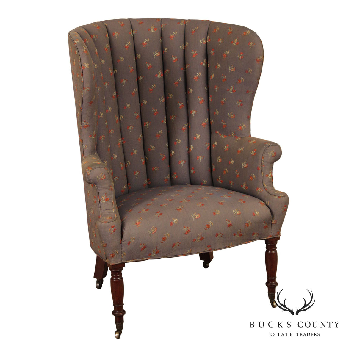Antique English Regency Barrel Back Fireside Chair