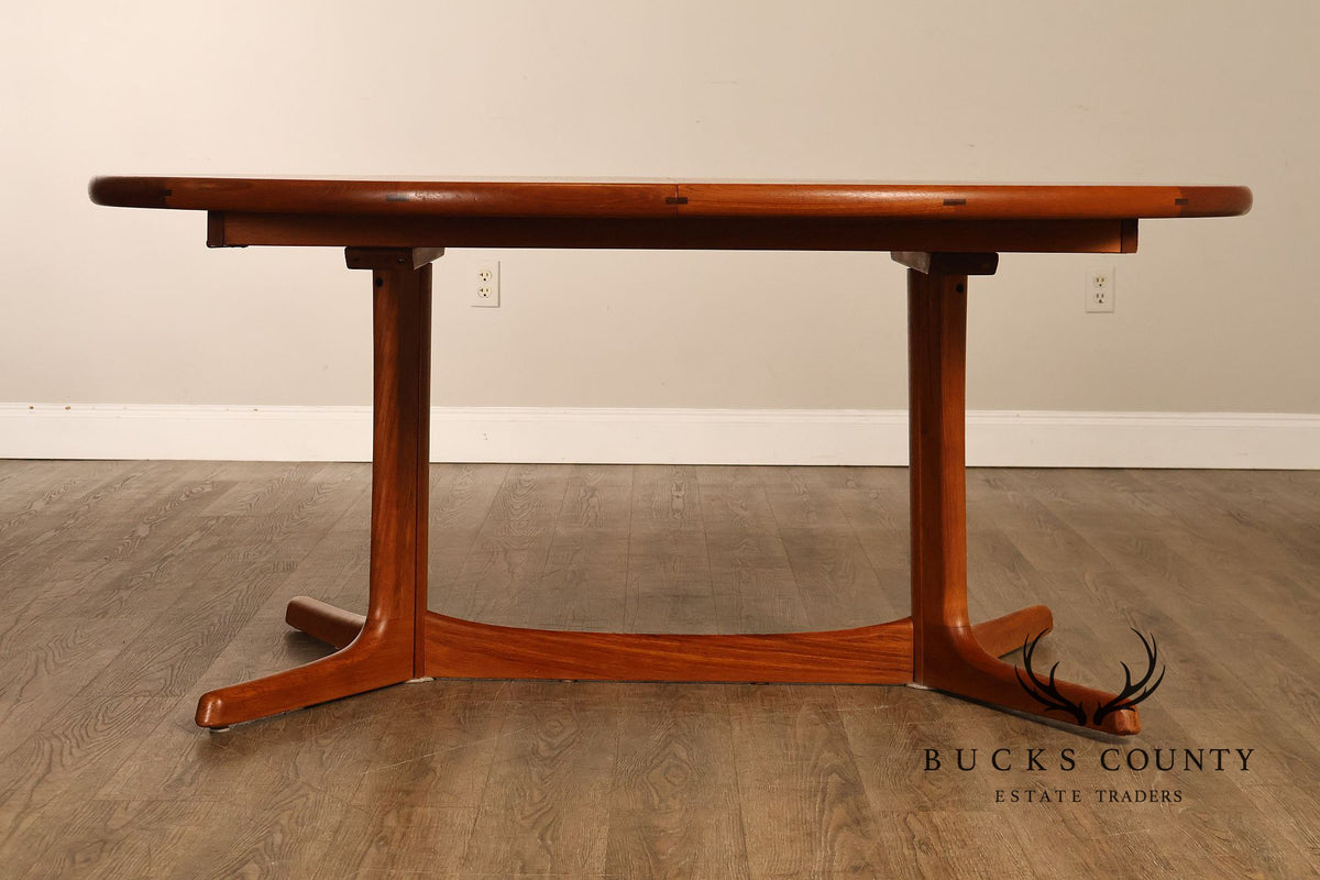 Dyrlund Danish Modern Teak Oval Extension Dining Table