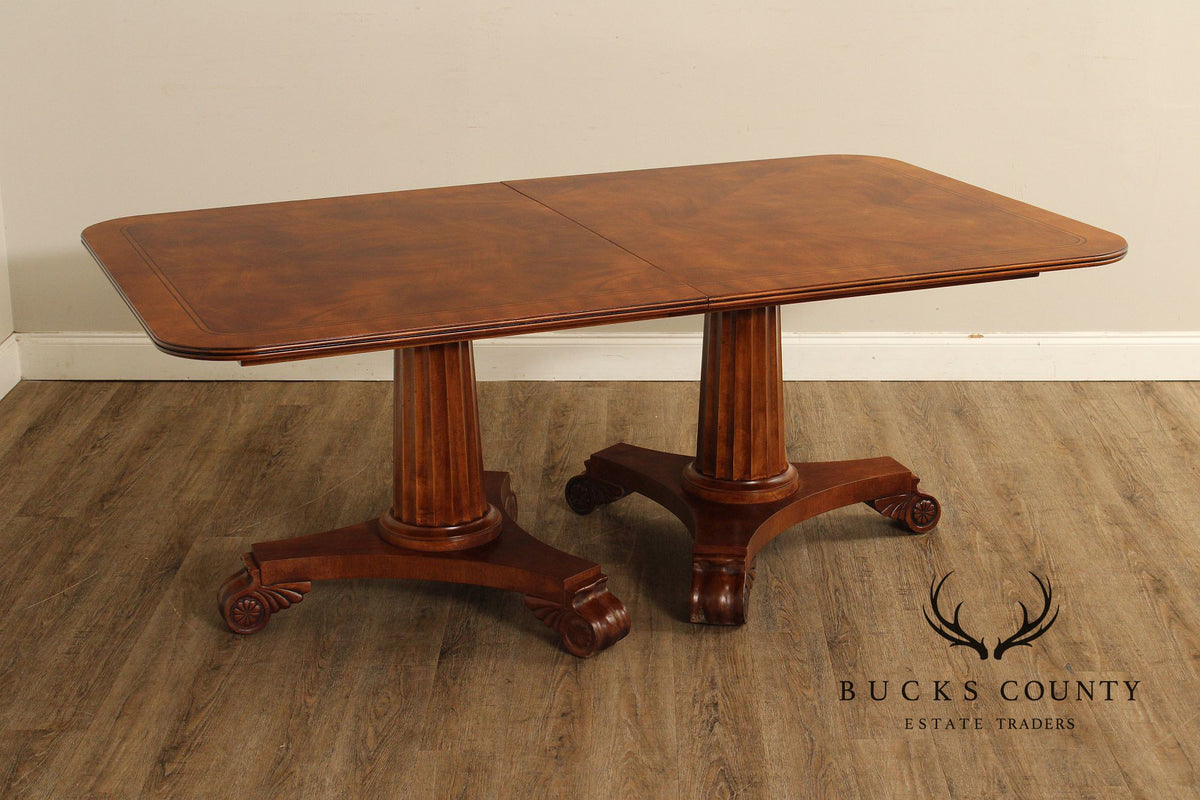 Empire Style Double Pedestal Mahogany Dining Table