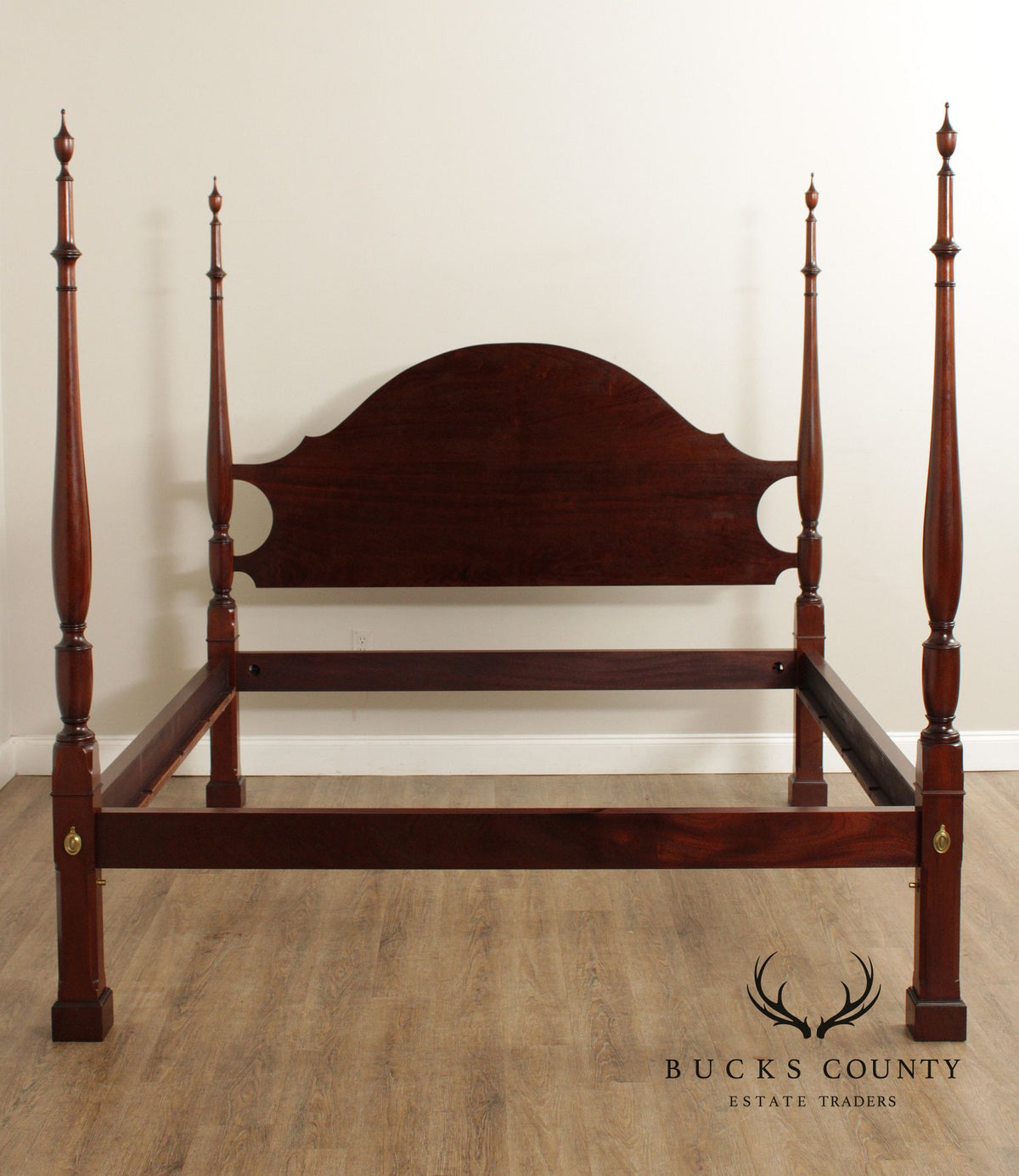 Custom Quality Federal Style Carved Mahogany California King  Poster Bed Frame