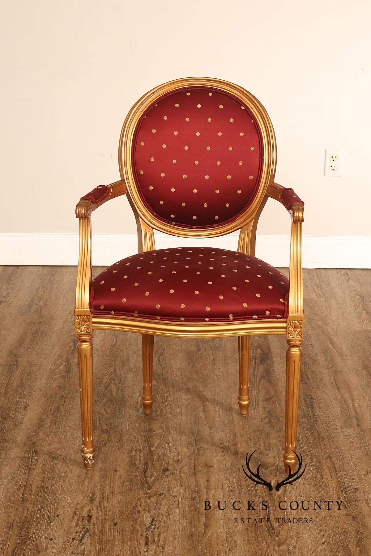 Ethan Allen French Louis XVI Style Giltwood Desk Chair