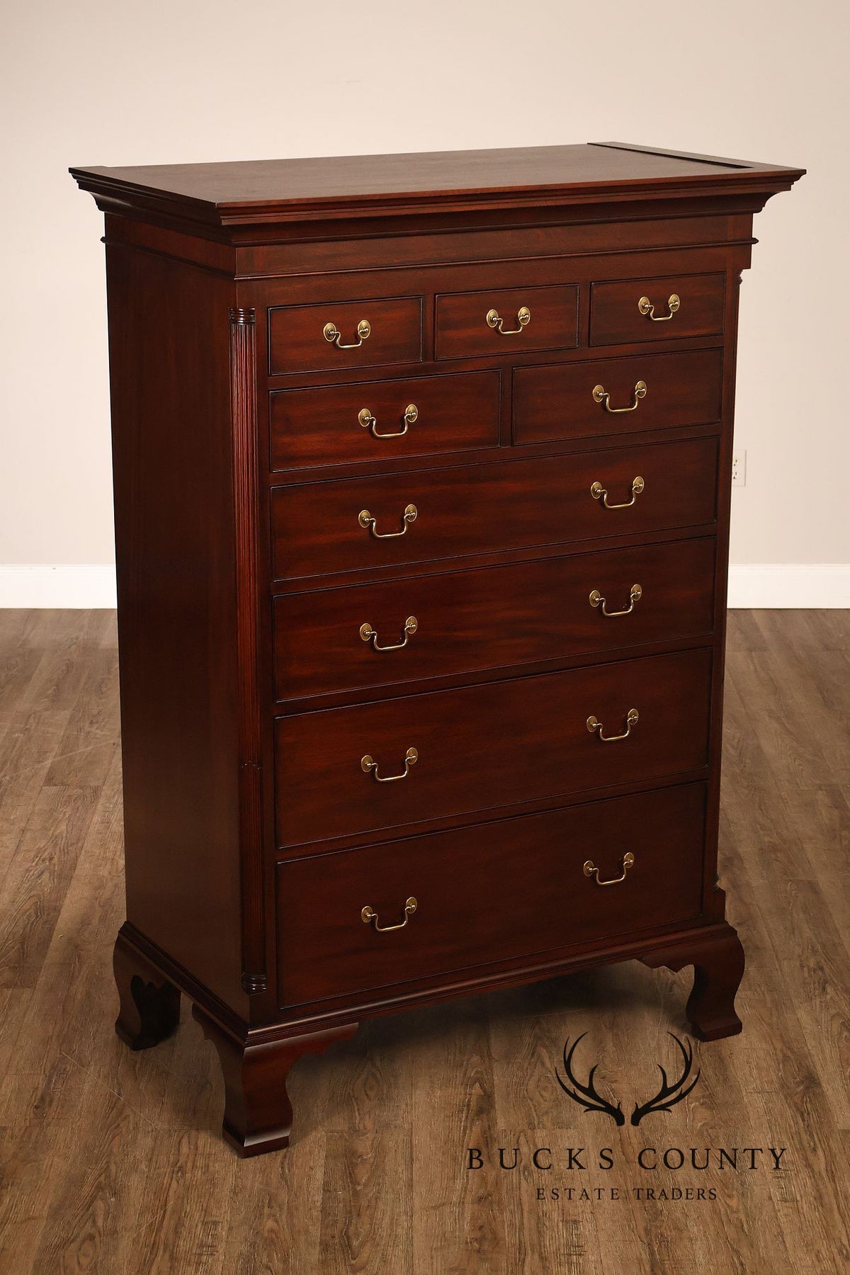 Henkel Harris Chippendale Style Mahogany Tall Chest