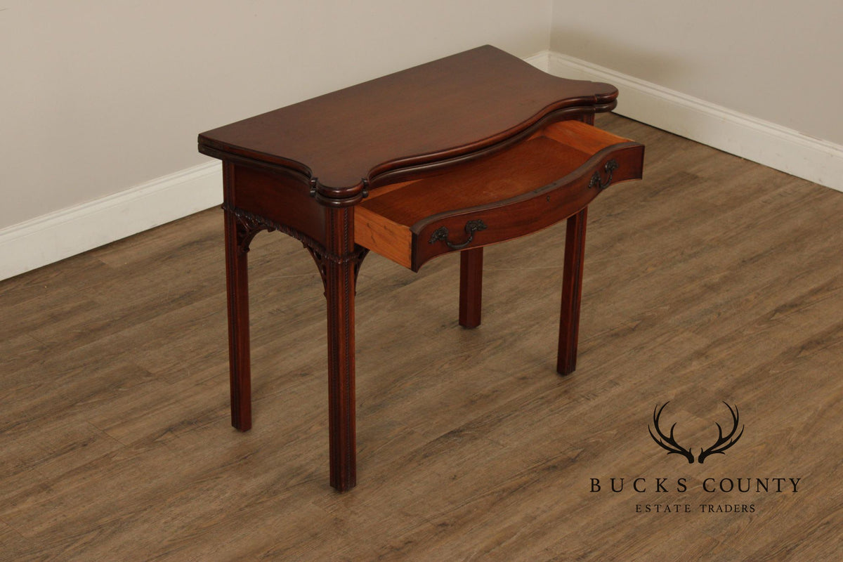 1940's Chippendale Style Mahogany Flip Top Card Table