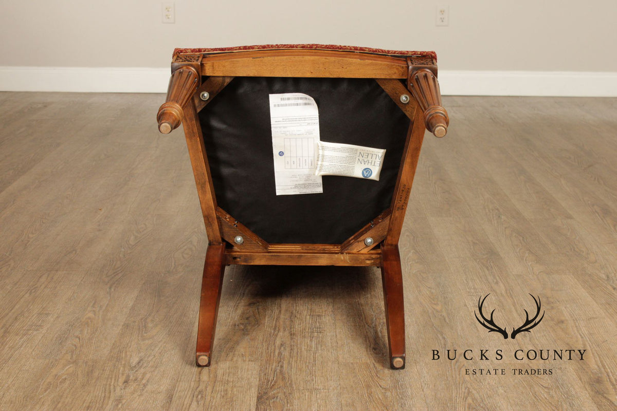 Ethan Allen 'Townhouse' Set of Six Carved Frame Upholstered Dining Chairs