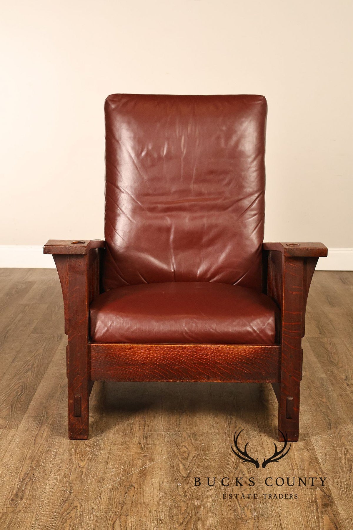 Antique Gustav Stickley No. 369 Mission Oak Reclining Morris Chair