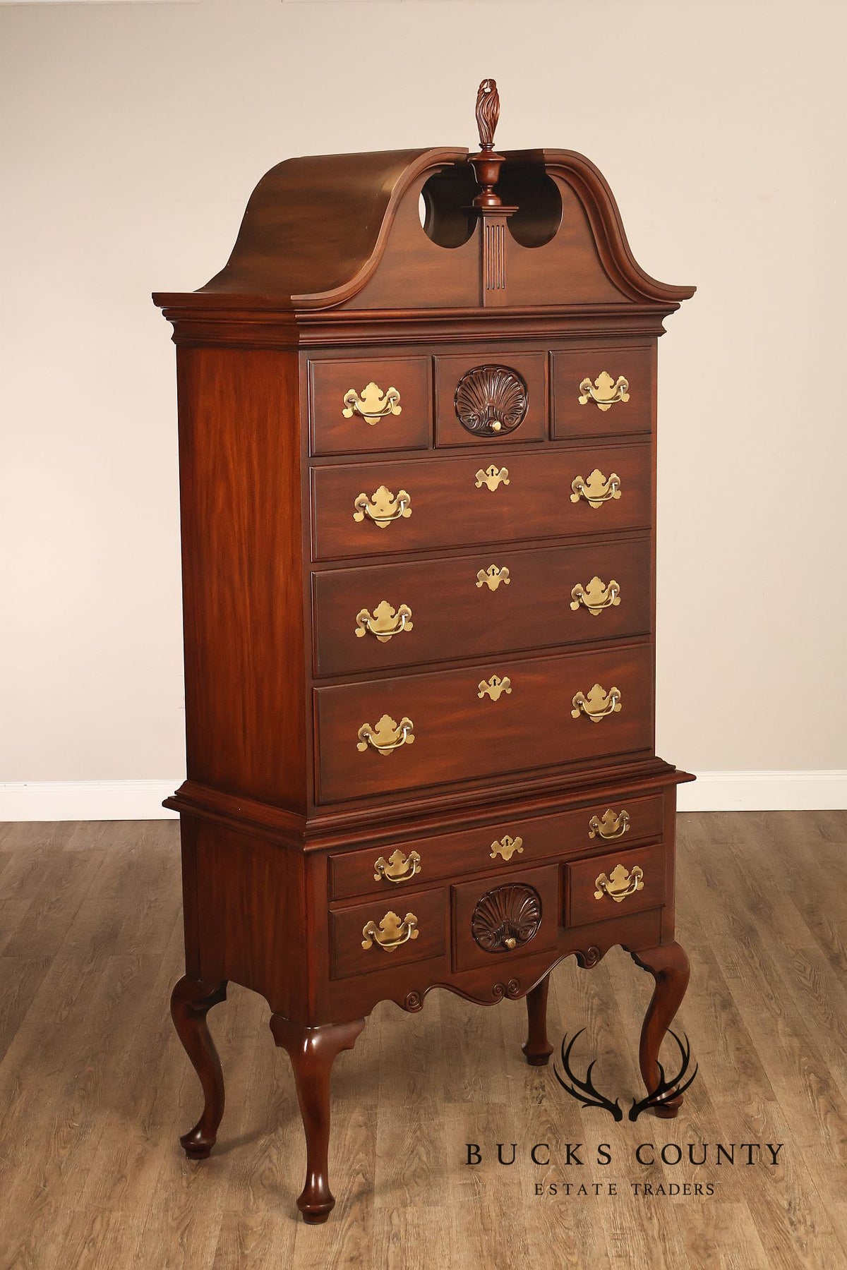 Henkel Harris Virginia Galleries Genuine Mahogany Highboy Chest