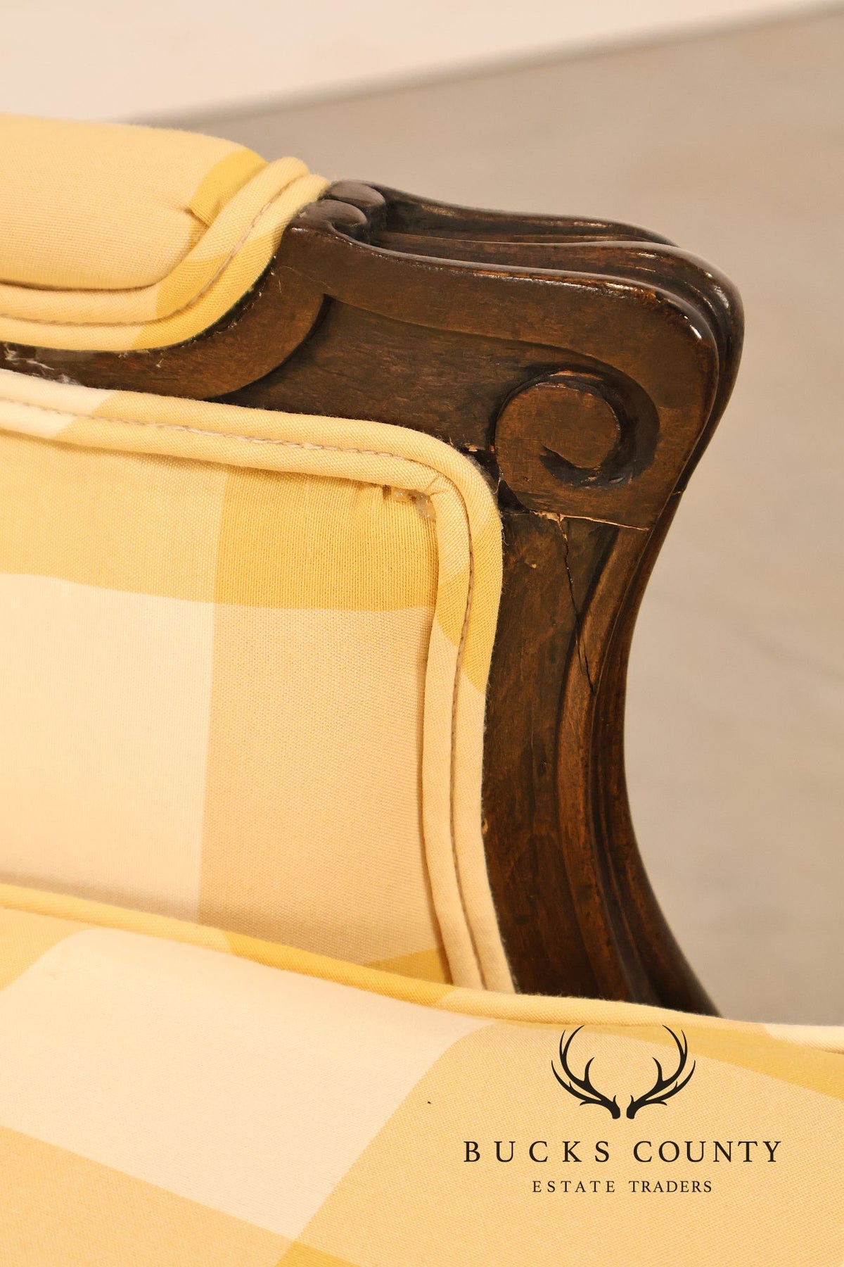 Fogle Furniture Co. Vintage French Louis XV Style Carved Wood Sofa