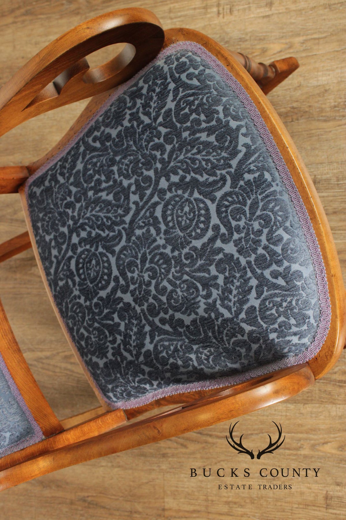 Antique Victorian Era Custom Upholstered Rocker