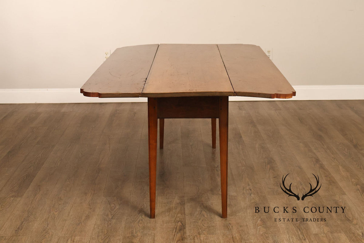 Howard Symolko Early American Style  Drop Leaf Harvest Dining Table