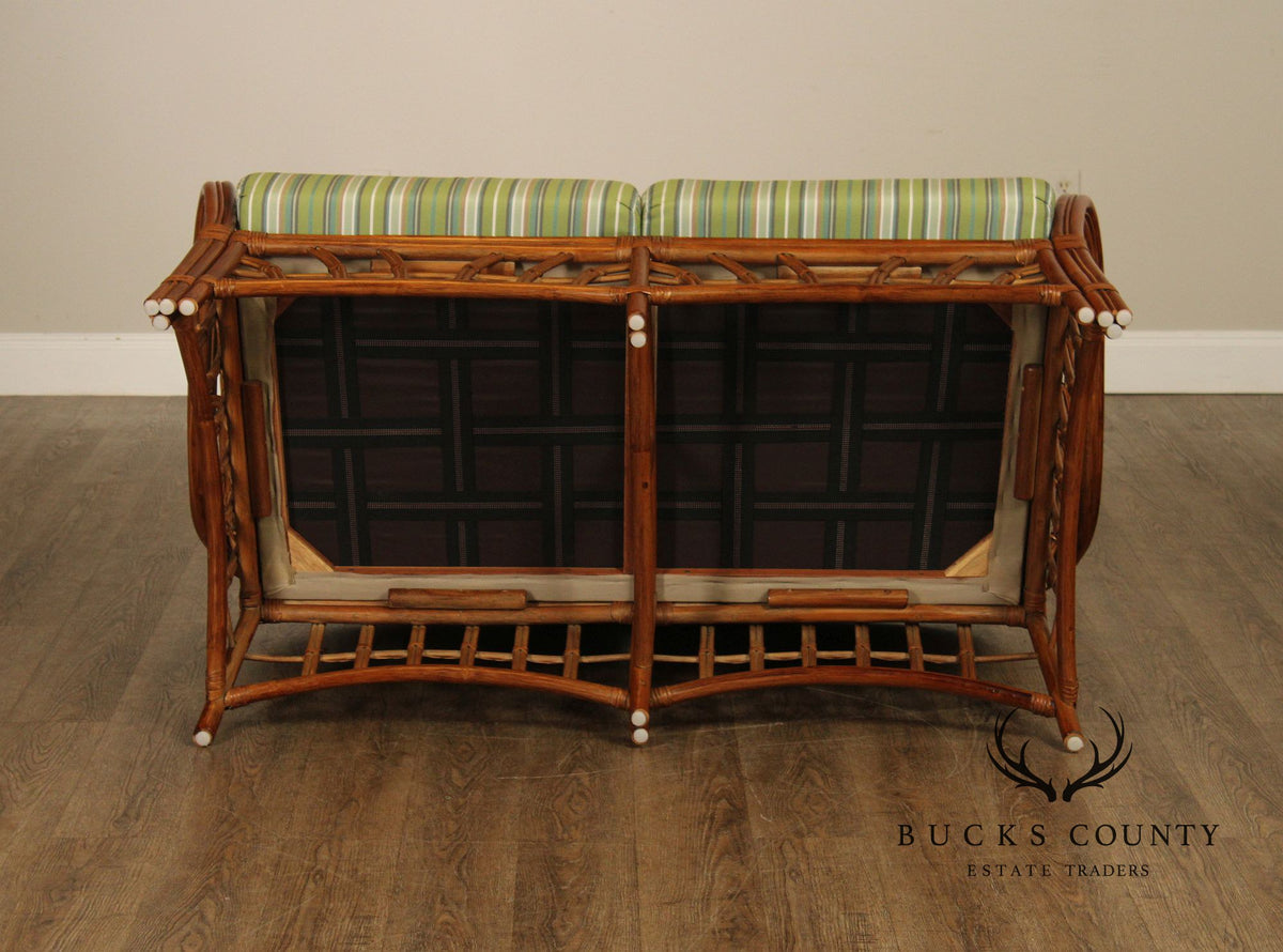 South Sea 'New Kauai' Rattan Loveseat With Sunbrella Cushions