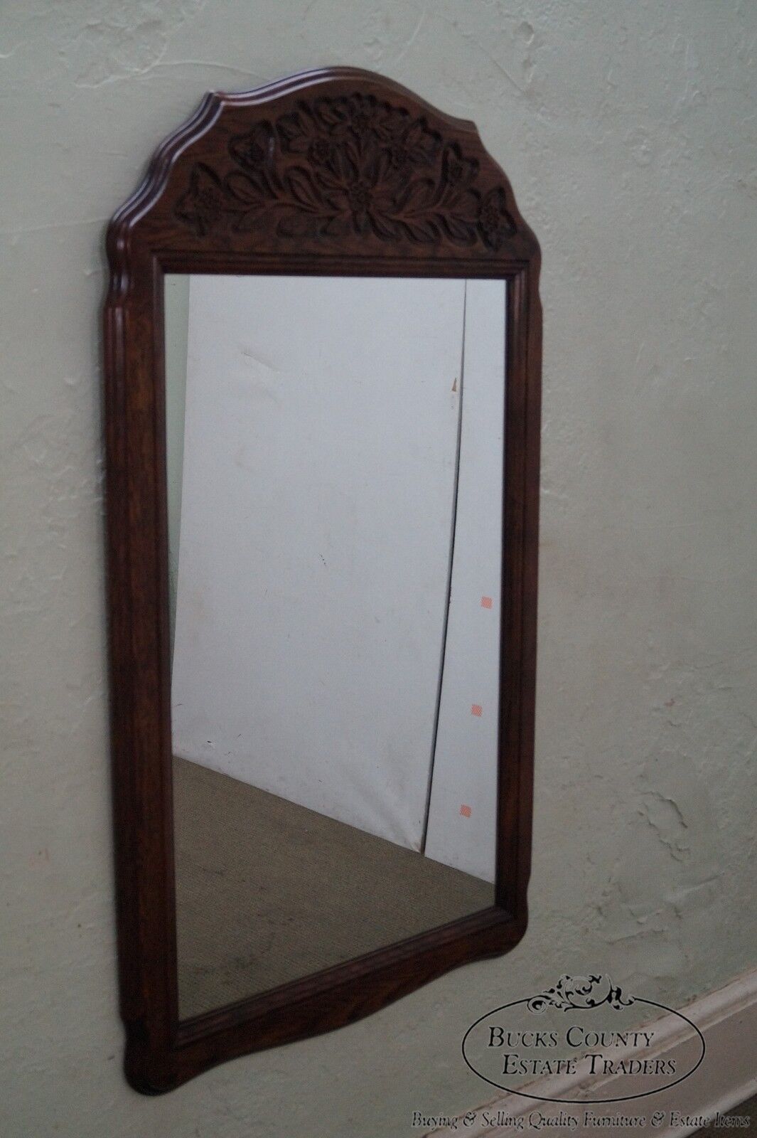 Solid Oak Frame French Country Style Hanging Wall Mirror