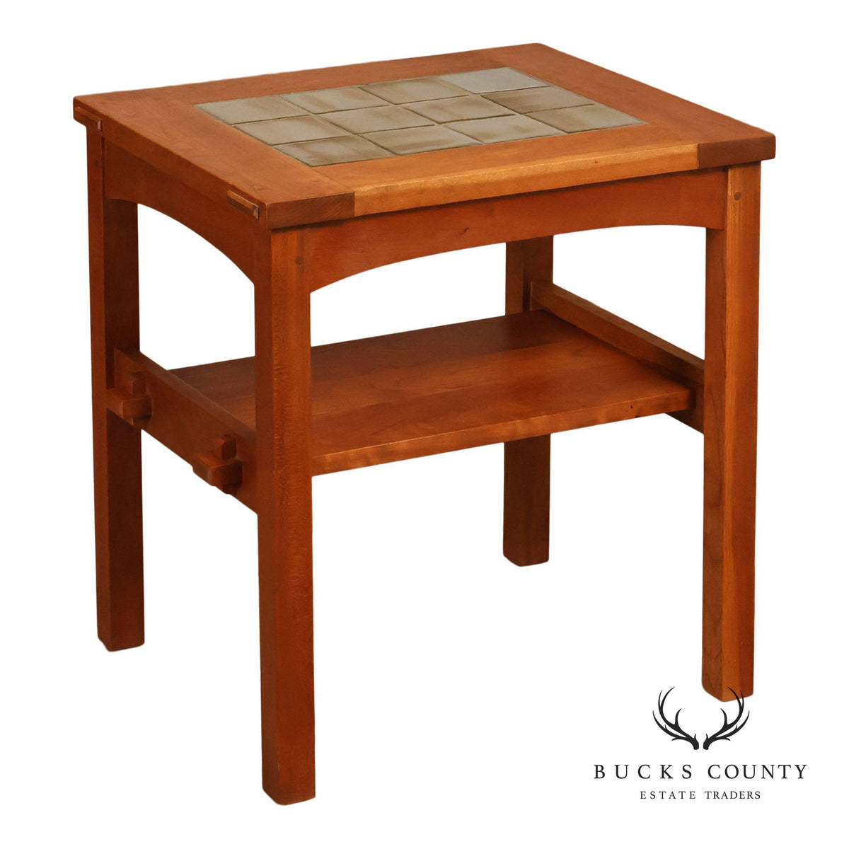 Stickley Mission Collection Tile Top Cherry End Table