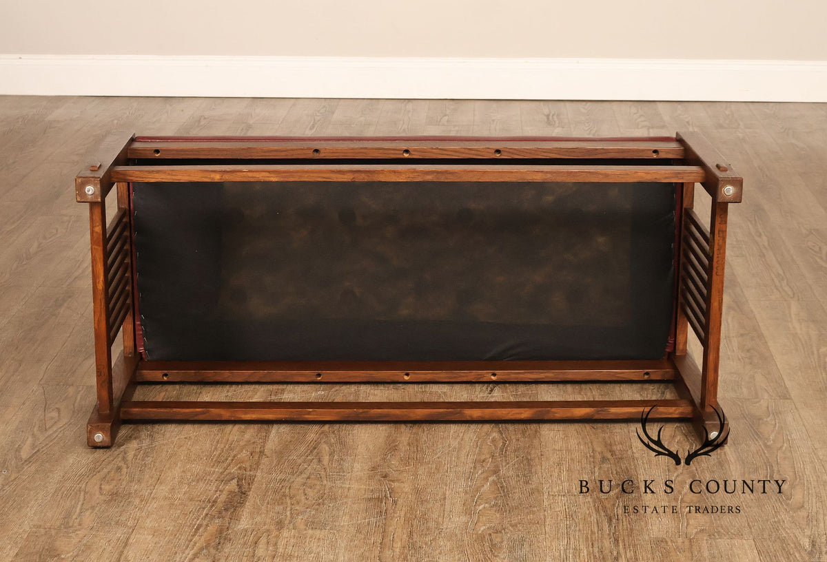 Stickley Mission Collection Oak Upholstered Bench