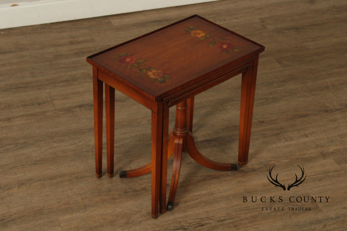 1930's Imperial Furniture Edwardian Set of Three Satinwood Nesting Tables