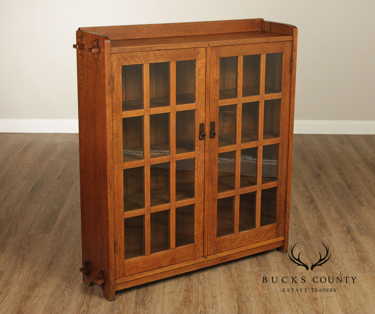 L. & J.G. Stickley Antique Mission Oak Two-Door Bookcase