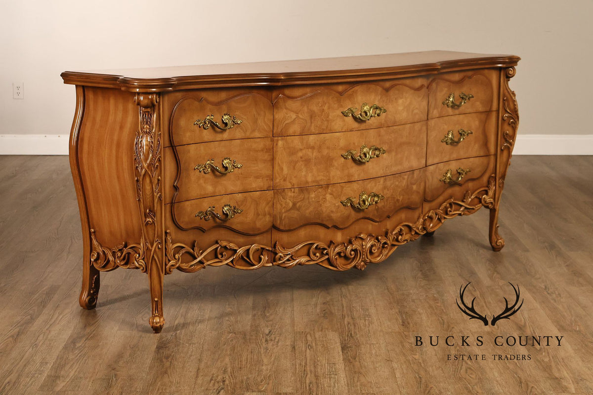 Italian Rococo Style Walnut Triple Chest