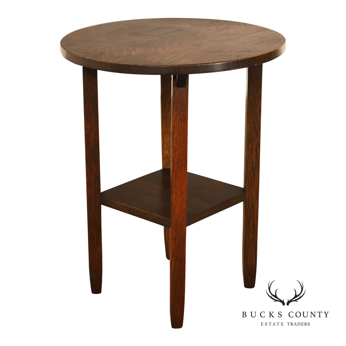Limbert Mission Quartersawn Oak Round End Table