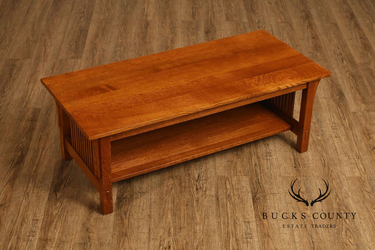 Stickley Mission Collection Oak Spindle Coffee Table