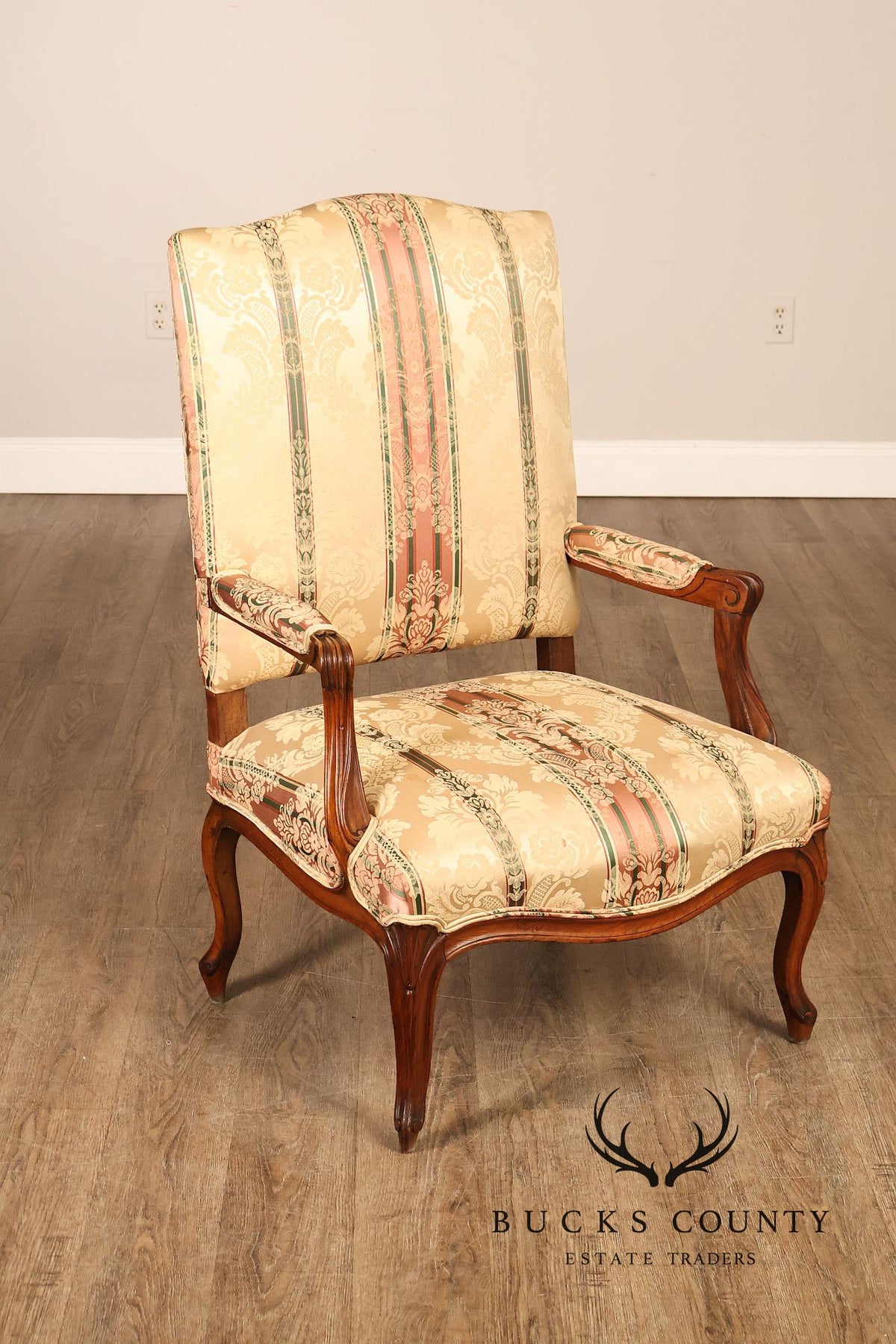 French Louis XV Style Upholstered Armchair