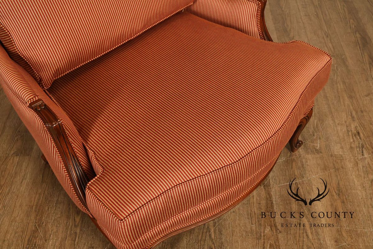 Ethan Allen French Louis XV Style Armchair and Ottoman