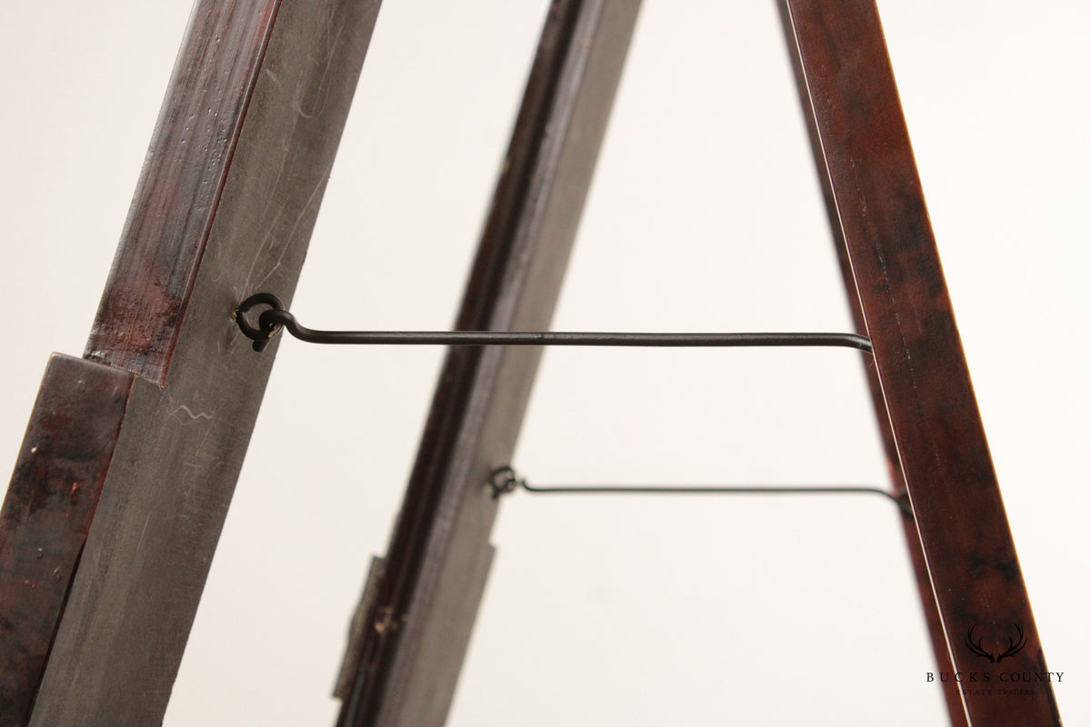Brutalist Style Wood and Cast Iron A-Frame