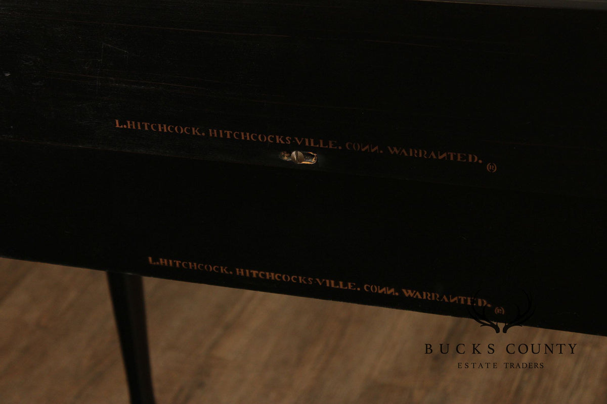 L. Hitchcock Black And Gold Stenciled Vanity Desk And Stool