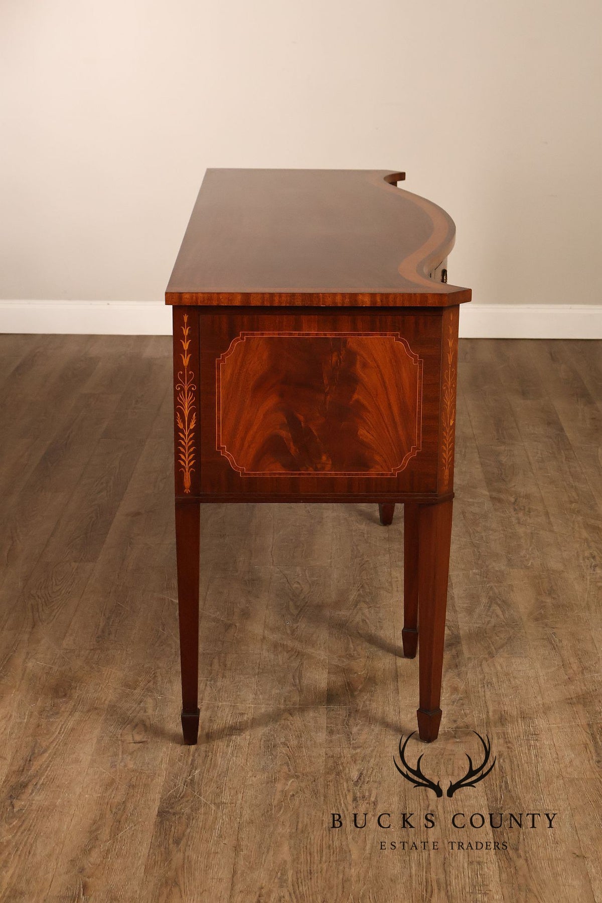 Federal Style  Custom Mahogany Sideboard With Inlay And Tambour Door