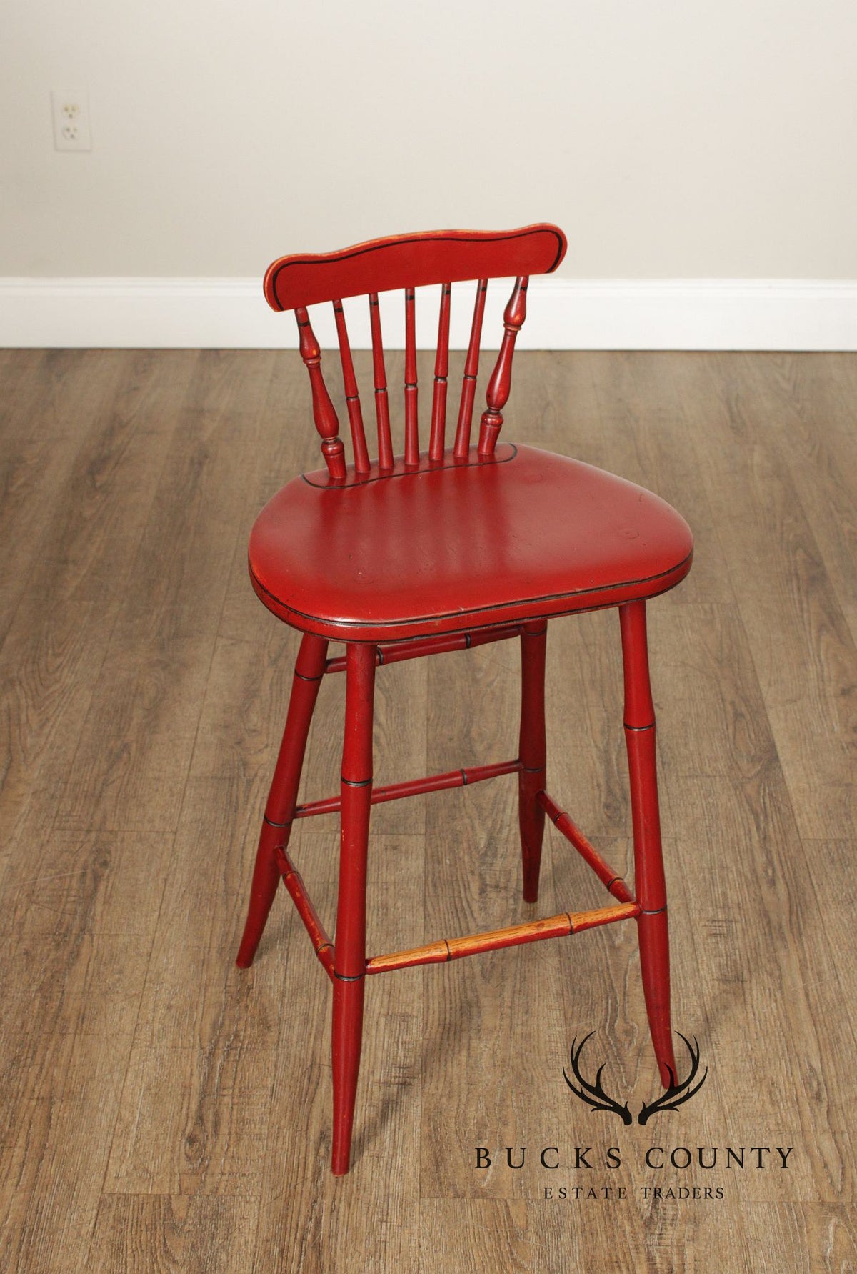 Farmhouse Style Painted Windsor Counter Stool