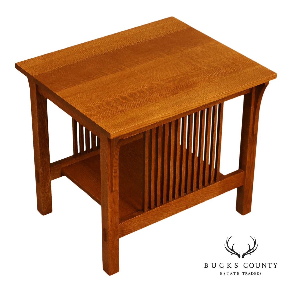 Stickley Mission Collection Oak Spindle Lamp Table