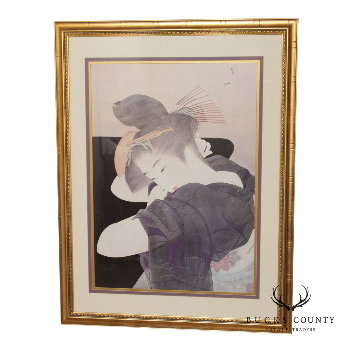 Vintage  Framed Print of a Japanese Woman