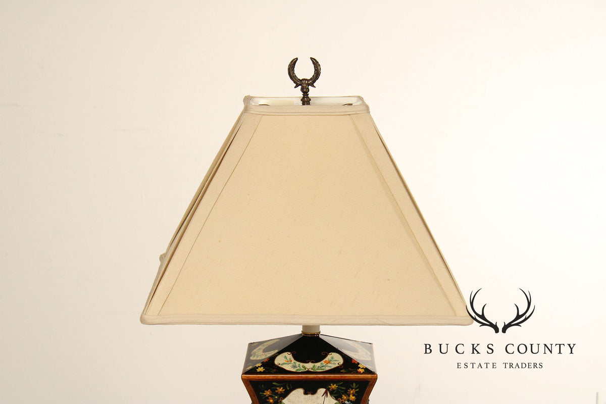Chelsea House Pair of Painted Toleware Table Lamps