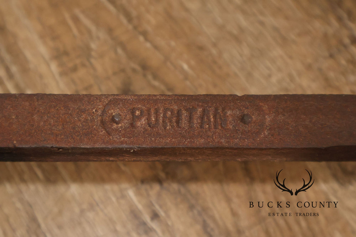 Puritan Federal Style Pair of Brass Andirons