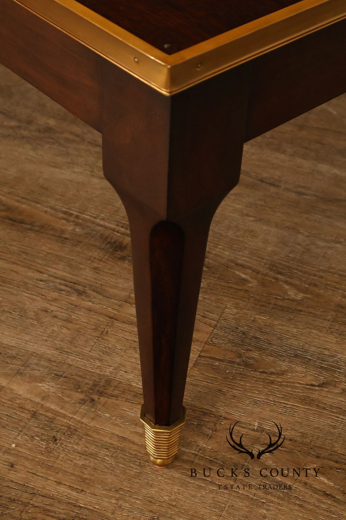 THEODORE ALEXANDER MAHOGANY BARON COCKTAIL TABLE