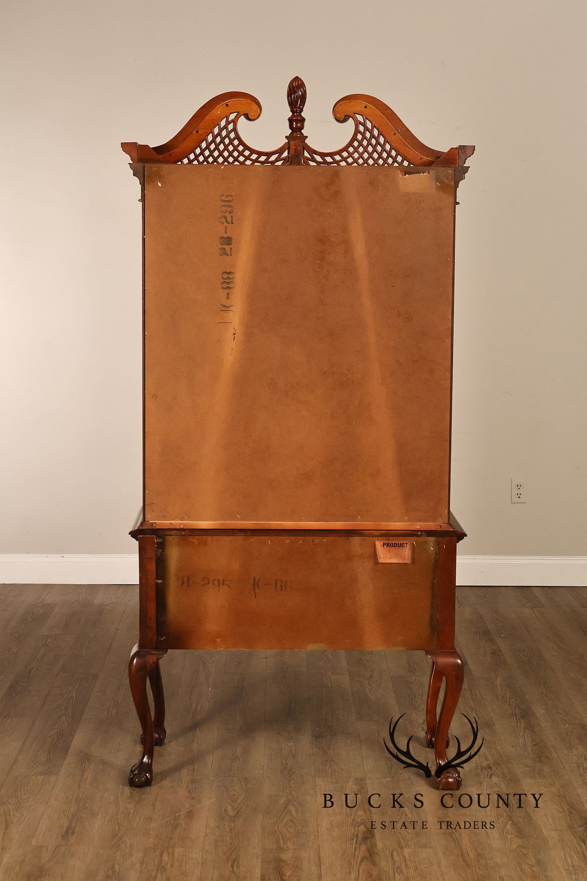 American Drew Traditional Chippendale Style Mahogany Highboy Chest on Chest Tall Dresser